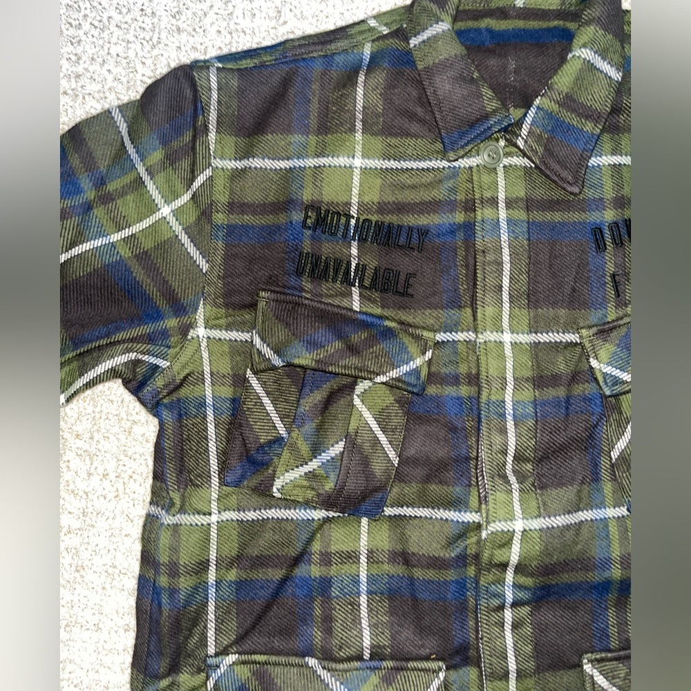 Emotionally Unavailable Flannel (BRAND NEW NEVER WORN) SIZE Medium
